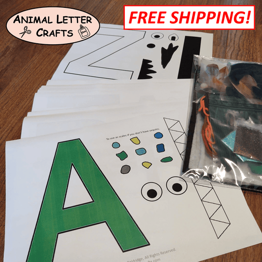 A-Z Alphabet Animal Letter Crafts Kit - Cut and Paste Phonics Activity